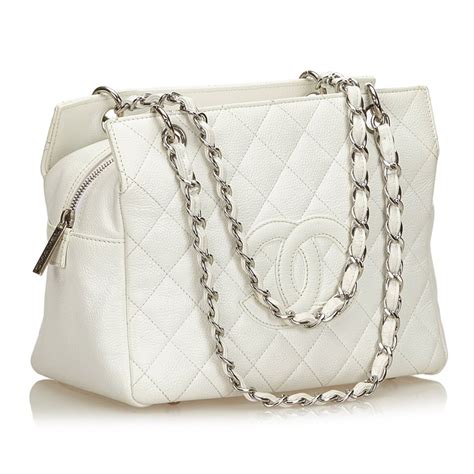 chanel bags white leather|vintage chanel leather bag.